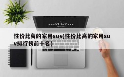 性价比高的家用suv(性价比高的家用suv排行榜前十名)