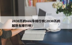 2030万的suv车排行榜(2030万的越野车排行榜)