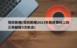 驾校新规(驾校新规2023年新政策科二科三将解除5次机会)