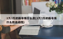 2万3万的新车有什么款(2万3万的新车有什么款自动挡)