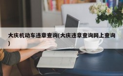 大庆机动车违章查询(大庆违章查询网上查询)