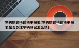 车辆购置税纳税申报表(车辆购置税纳税申报表是否办理车辆登记怎么填)