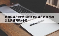 特斯拉破产(特斯拉被指处在破产边缘 账面资金只够再烧3个月)